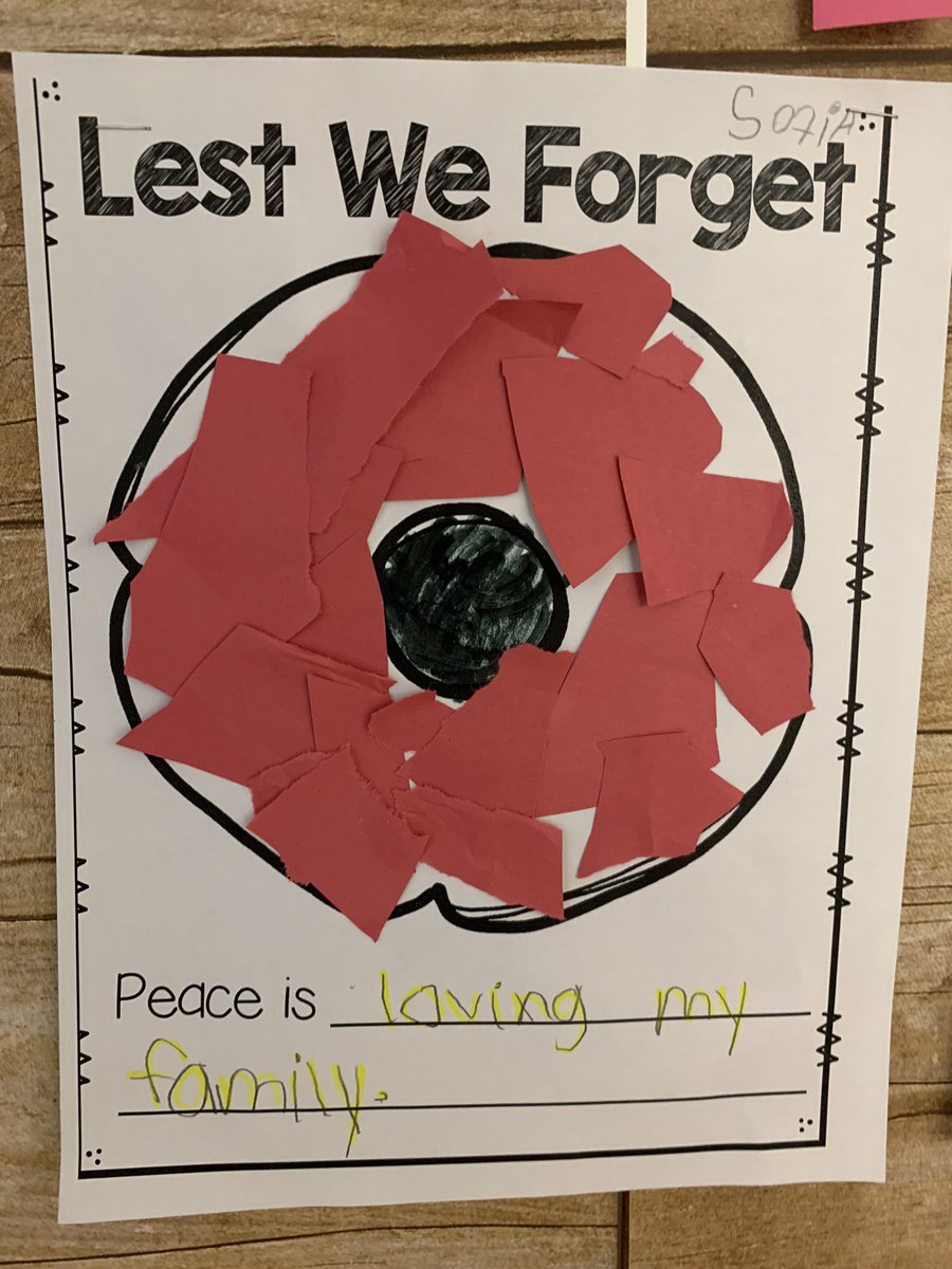 MsDsLearners's tweet photo. To begin Veterans Week, students listened to the story, The Peace Book by@toddparr 
We then began thinking about the how we are thankful for Peace in Canada and how we can be Peacemakers in our classroom. https://t.co/z0GKU3t6IQ