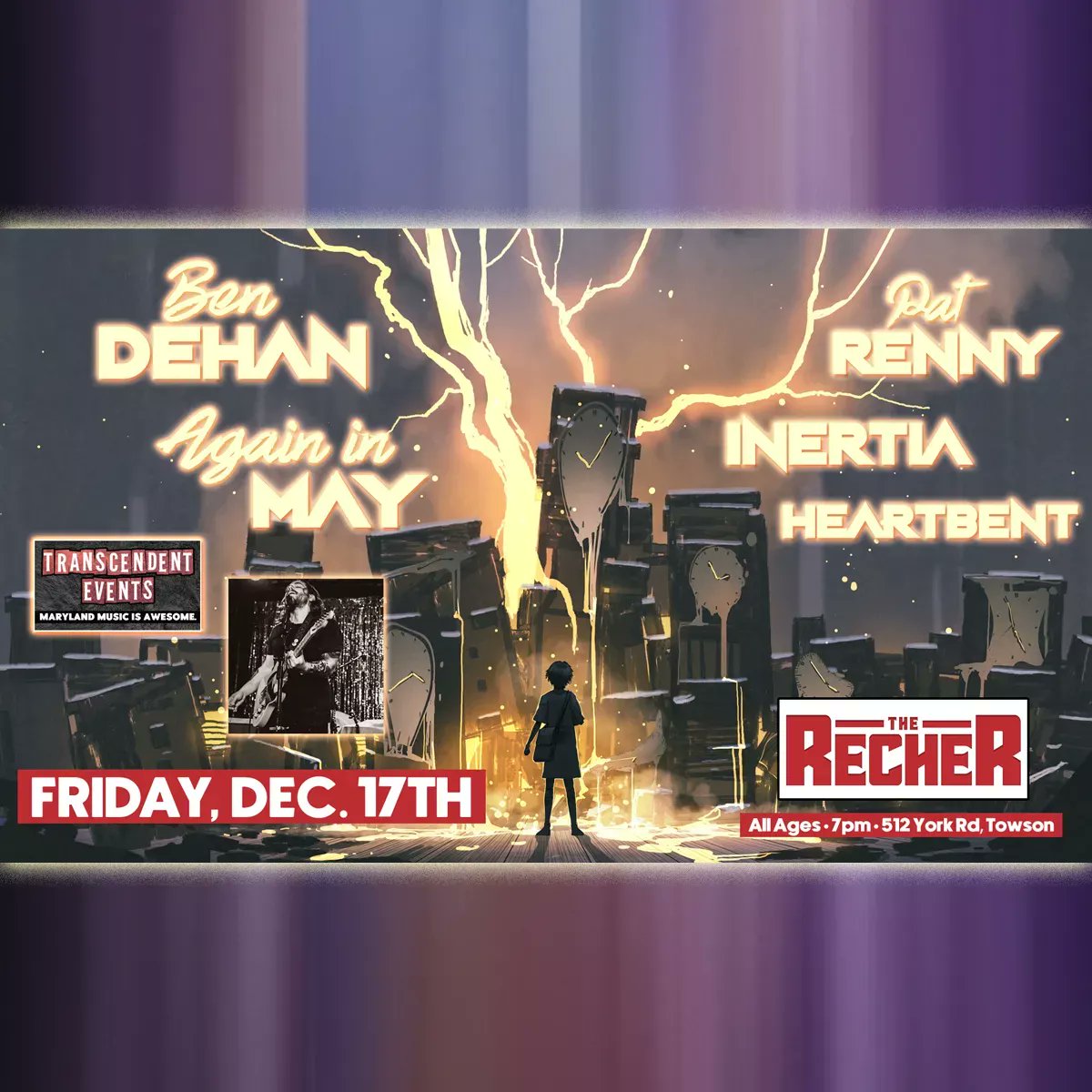🚨 NEW SHOW ALERT 🚨
Inertia will be playing live at The Recher in Towson, MD on December 17th

Catch us with <a href="/iambendehan/">Ben DeHan</a> <a href="/AgainInMay/">Again In May</a> @Heartbent1 and <a href="/PatRenny/">Pat Renny</a> 

TICKETS GO ON SALE TOMORROW

Hosted by <a href="/TranscendentMD/">Transcendent Events</a>