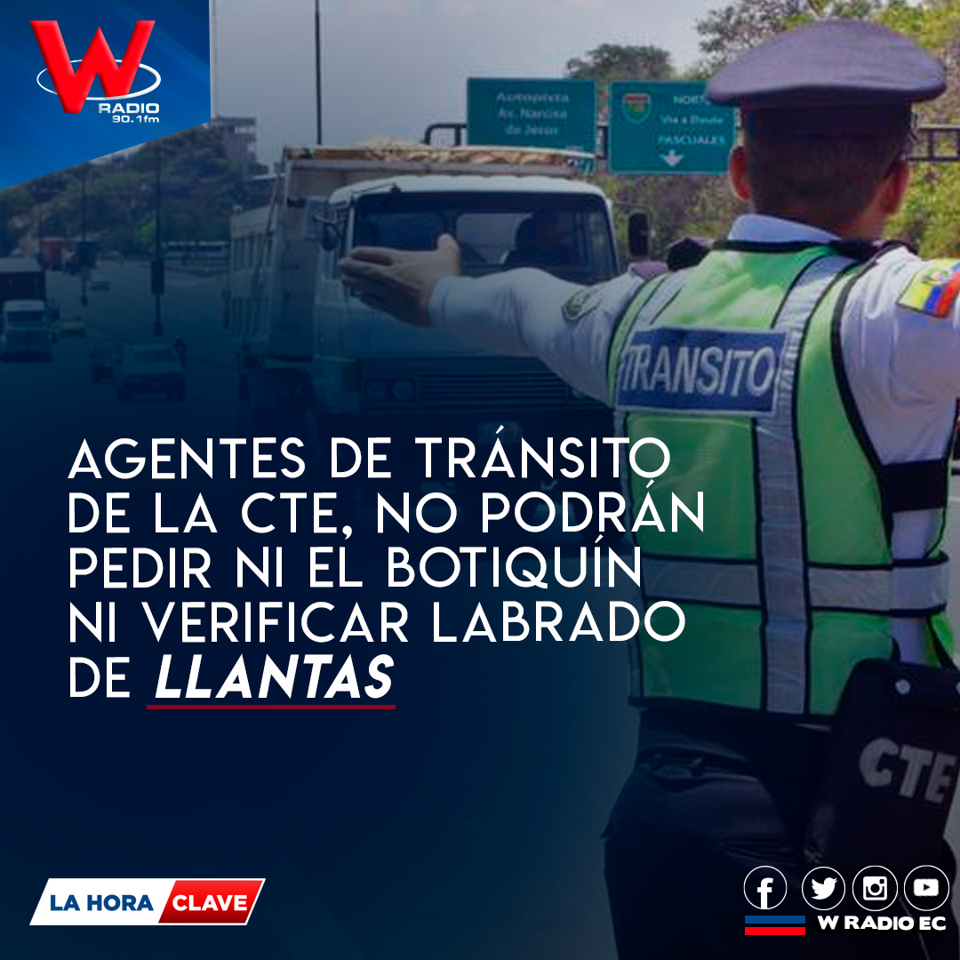 WRadioEc's tweet photo. #Atención| Los agentes de la CTE ya no podrán pedir el botiquín médico ni revisar el labrado de las llantas y otros accesorios de un carro como supuesto argumento del cometimiento de una aparente infracción. Detalles👇
https://t.co/NQ5nRIKN49
#ComercioEc https://t.co/EkqMvMZ8CI