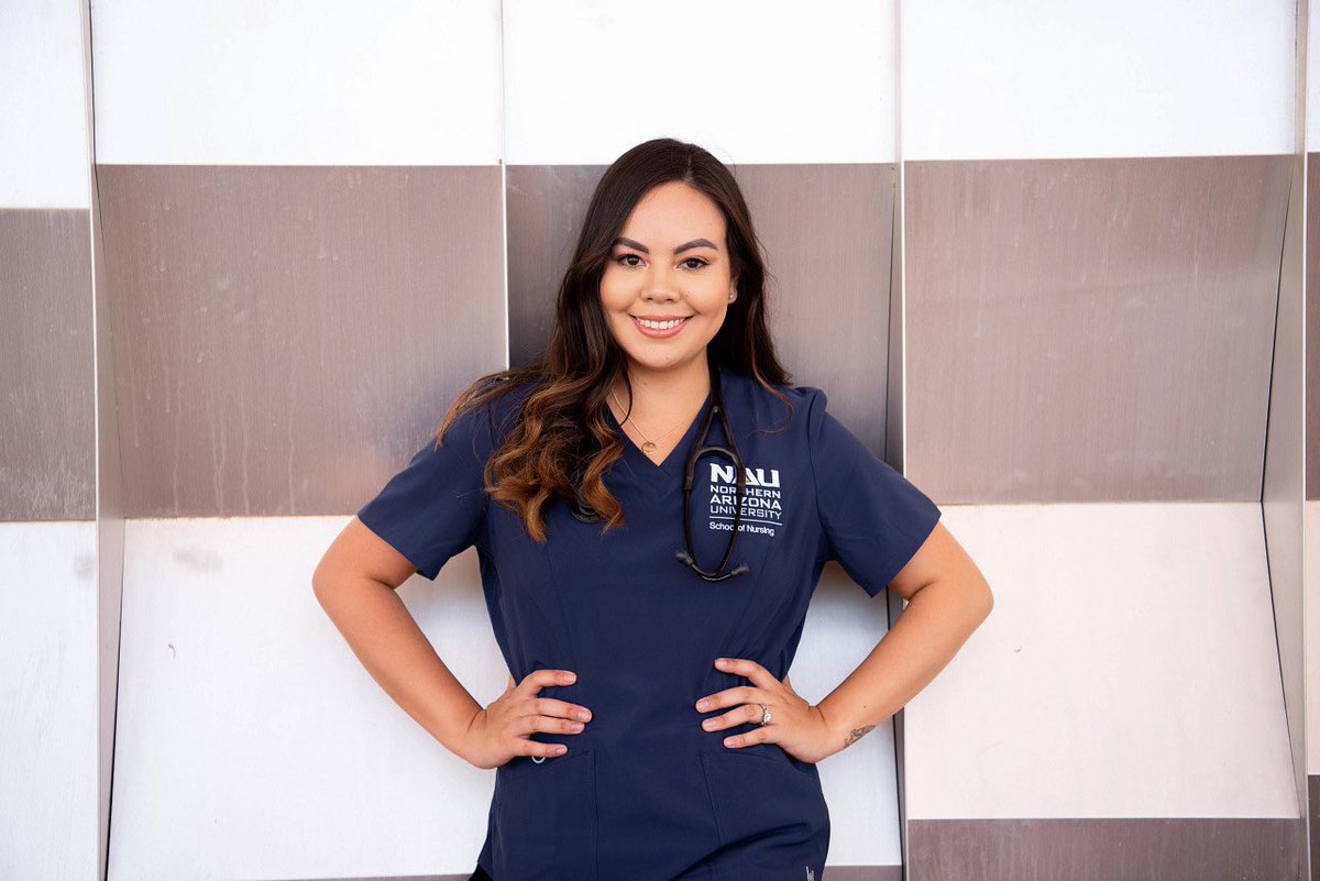 NAUAlumni's tweet image. First-gen alumnus Brittany Labit-Hernandez ‘19 is fueling her passion to help others as a nurse, a dream made reality after graduating from @NAUYuma and serving both her country and her family as a military spouse. #NAUFirstGen #CelebrateFirstGen #PridePoint