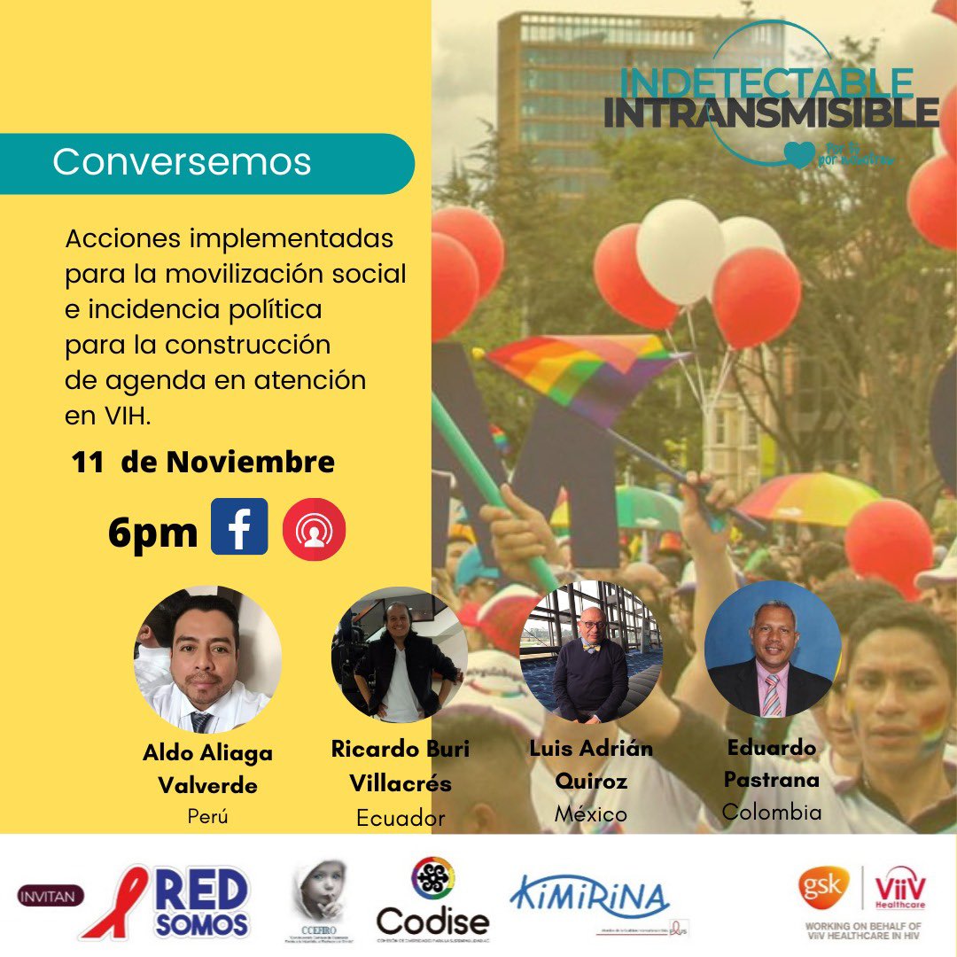 redsomos's tweet photo. 🗣Conversemos
Acciones implementadas para movilización social e incidencia política para la construcción de agenda en atención en VIH
1️⃣1️⃣ de noviembre
⏰06:00 pm
¡Participa!
@CKimirina @CODISE_AC @GSK
#redsomos #redsomoscol https://t.co/mddzv663IU