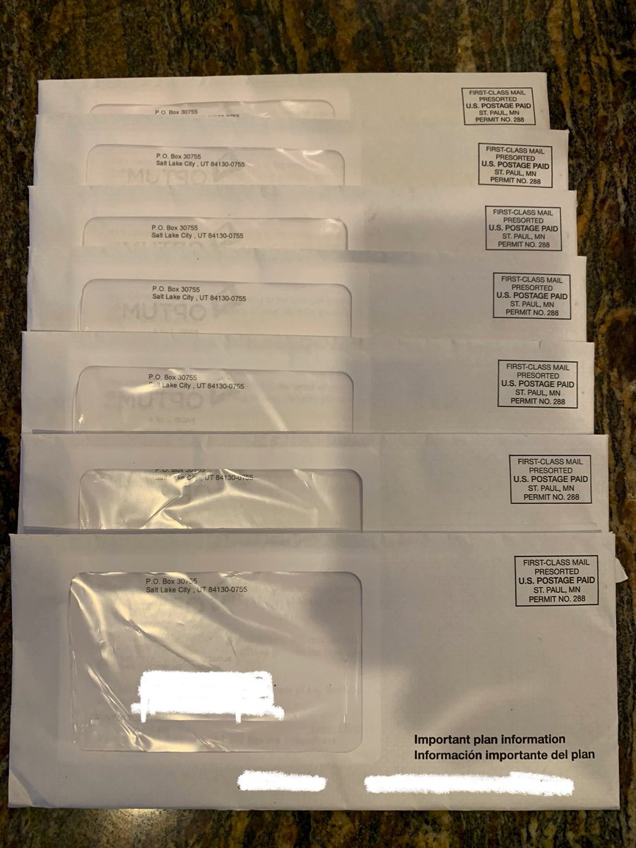 jasoncwik's tweet photo. @Optum seriously? One claim per page each followed by six pages of legal junk. Two claims per envelope. https://t.co/o0dBXAncOU