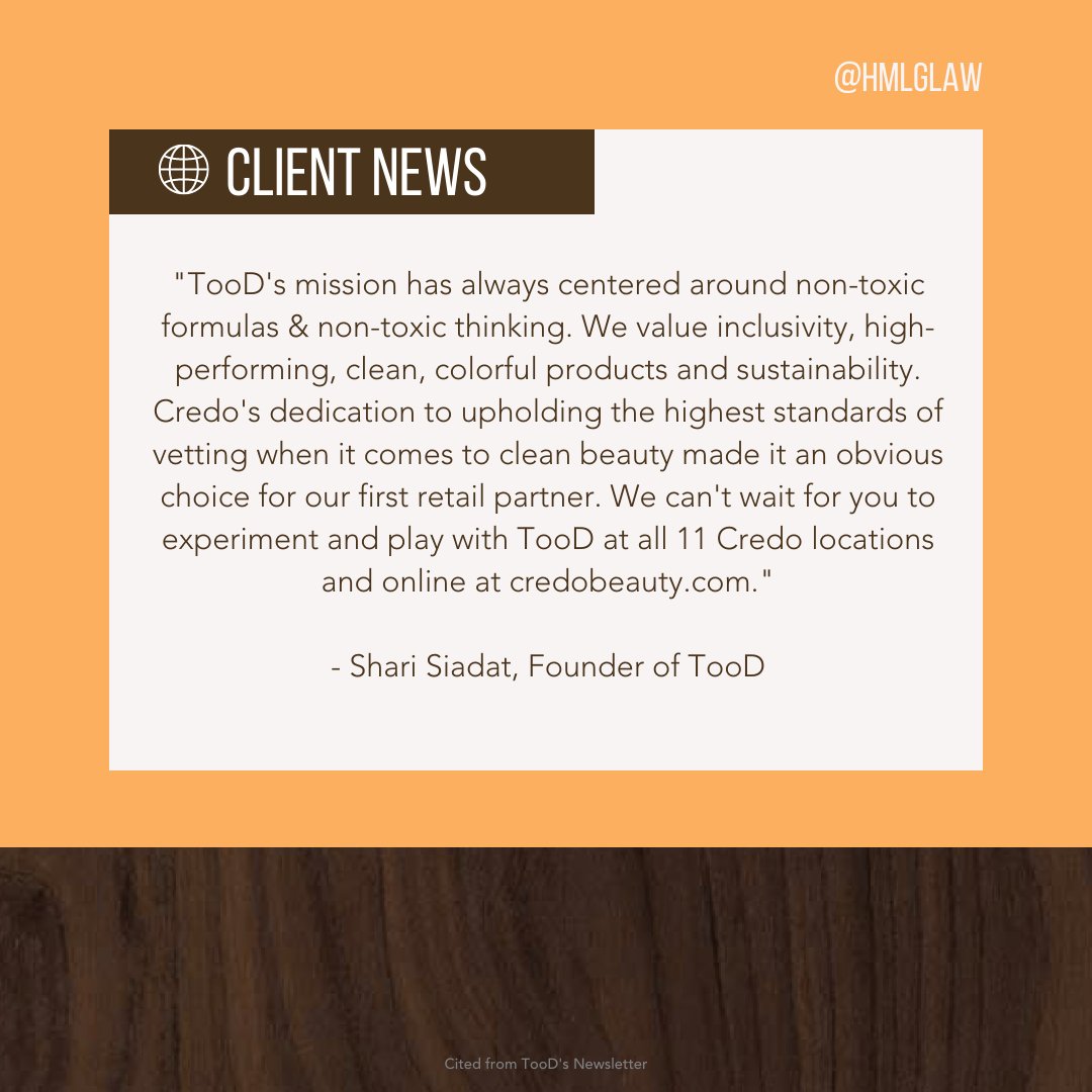 Congratulations <a href="/ToodBeauty/">Tood Beauty</a> on your first retail partnership with <a href="/credobeauty/">Credo Beauty</a>. Can't wait to see what you do next!