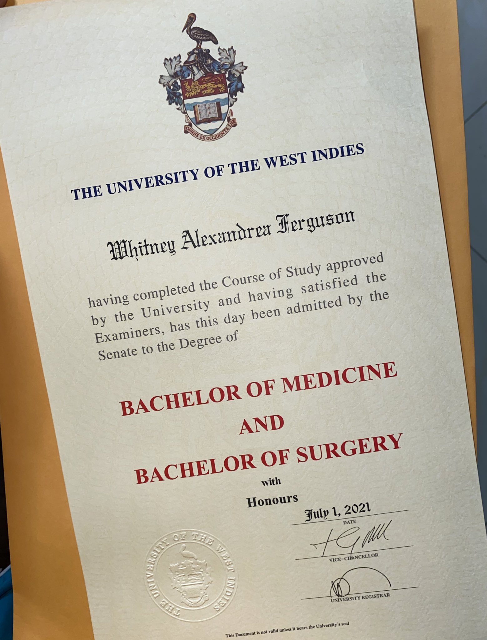 Whitney Alex on Twitter: "finally got this degree in the mail &amp; I see  that it\