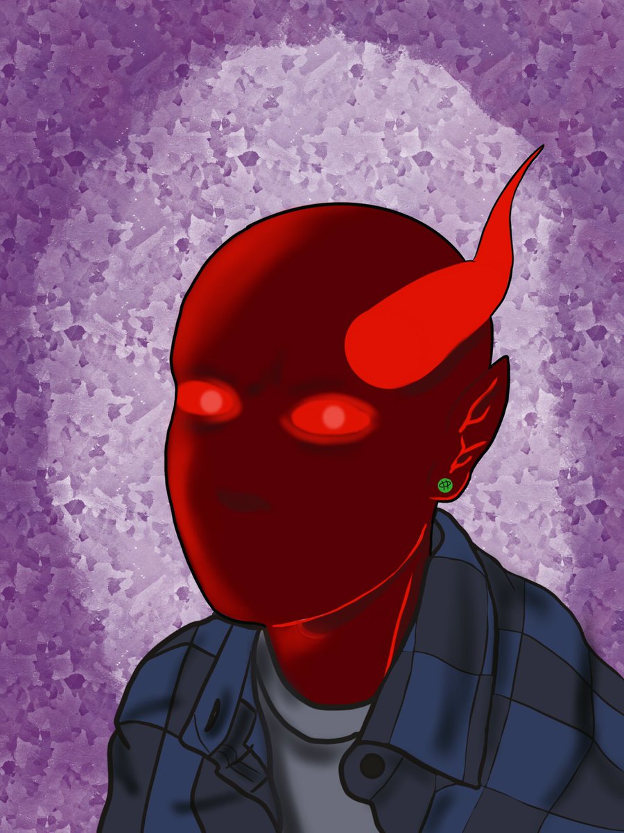 Crowleyk0h's tweet photo. Have a selfie I recreated of myself into my OC-self 👌🏼 Weird to see the difference in face, ear and eye shape compared to when I draw from imagination. 
#originalcharacter #demonoc #writeroc #ocart #originalart #shipperfromhell #crowleykoh #crossroadsdemon https://t.co/cHRzayn6if