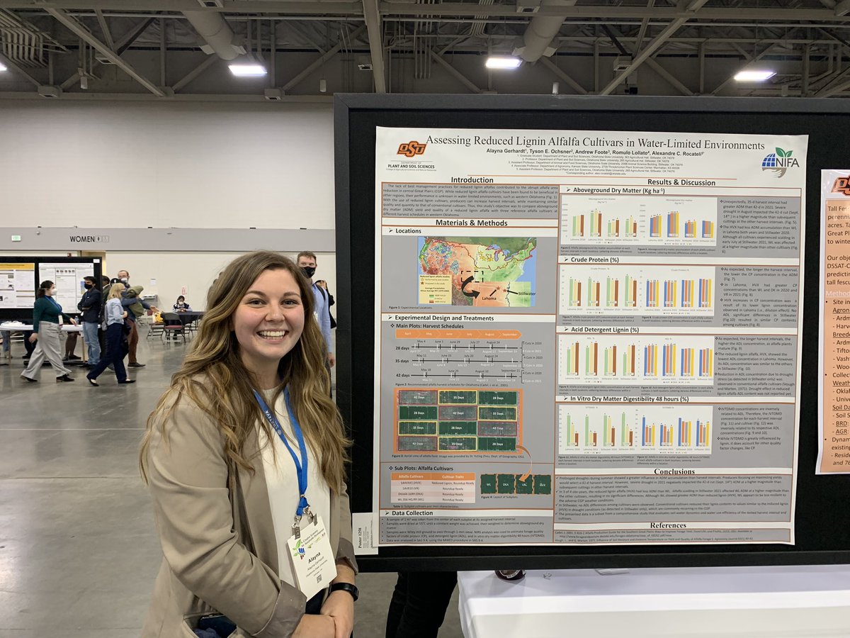 Alex_Rocateli's tweet photo. Congratulations! Alayna Gerhardt. First place at Robert F. Barnes M.S. Poster Competition, CSSA Div. 06 Forage and Grazilands. https://t.co/8bnbAgPMMu