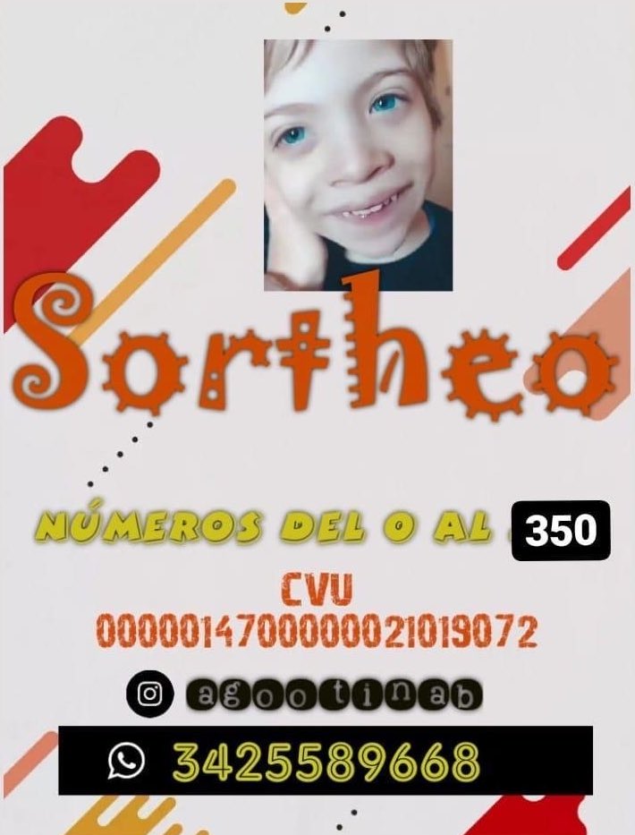 Amig@s están vendiendo rifas para poder operar a Theo, quienes podemos comprar alguna o simplemente compartir suma mucho.