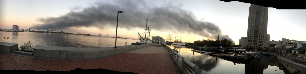A sad joining of smoke from a big fire 🔥 in Camden NJ to the smoke from a big fire 🔥 in Philadelphia. Even close to the fires, the smoke is not as intense as the sunshine and blue sky. In my life I look for sunshine and blue skies to return. Tomorrow for sure! #hope #upbeat