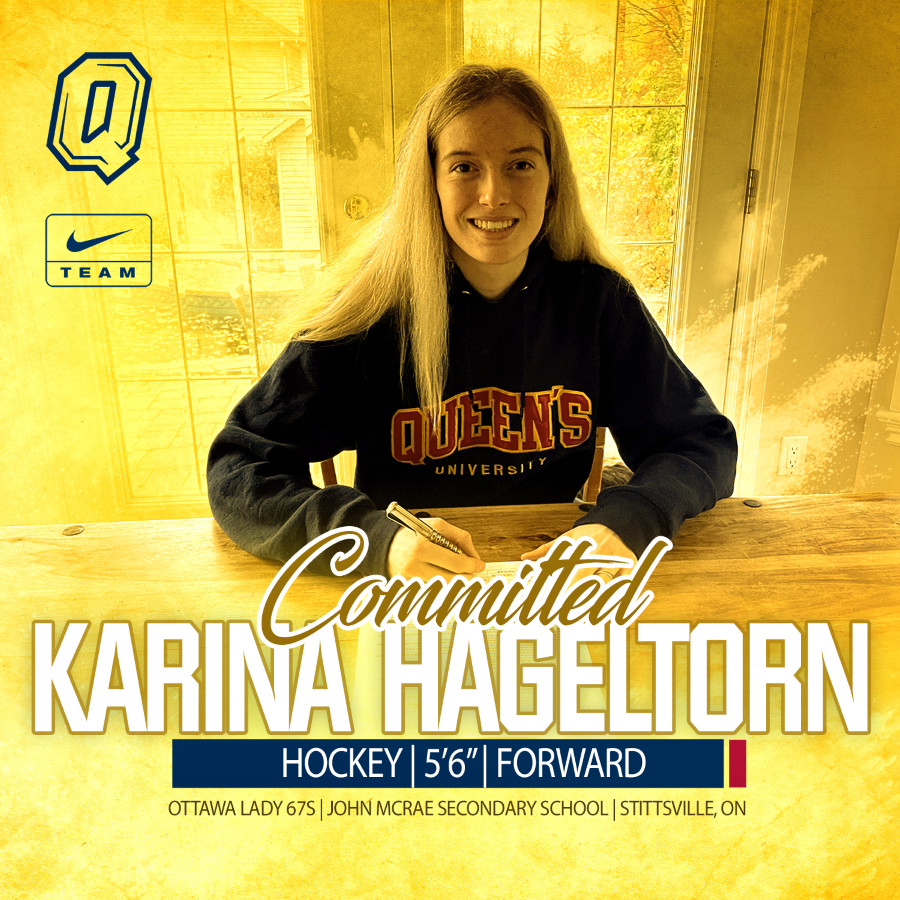 queensgaels's tweet photo. W 🏒 – Karina Hageltorn is #GAELSCOMMITTED

Karina comes to the Gaels from the Ottawa Lady 67s program. 

“I chose #queensu because of its excellent academic reputation &amp; the opportunity to be part of a highly competitive hockey program.” 

#LeadTheWay #TricolourTeammateTuesday https://t.co/FU34wjHNHl