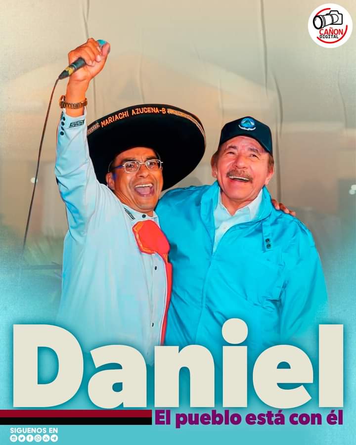 Daniel, Daniel el pueblo esta con él. 🎶
Toda Nicaragua esta con él. 🎵

#NicaraguaTriunfa 
#FuerzaDePuebloQueVence
<a href="/FirmesP/">Firmes Por la Paz</a> <a href="/CanDigital2/">Cañón Digital</a> <a href="/miltonyani/">Milton S.</a>