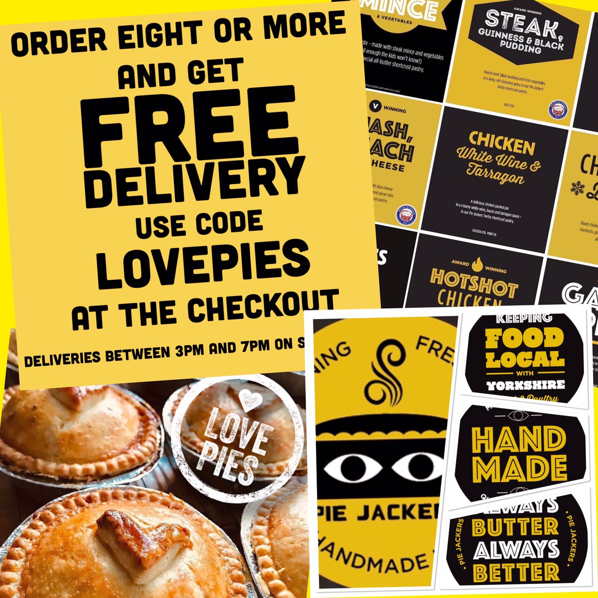 🥧🥧🥧🥧🥧🥧
PIES PIES PIES 
🥧🥧🥧🥧🥧🥧
Stock online for home delivery on Saturday to TS Postcodes.

Visit piejackers.co.uk/frozen

#pies #piejacked #nowtbeatsapie #utb #wearemiddlesbrough #awardwinning #britishpieawards