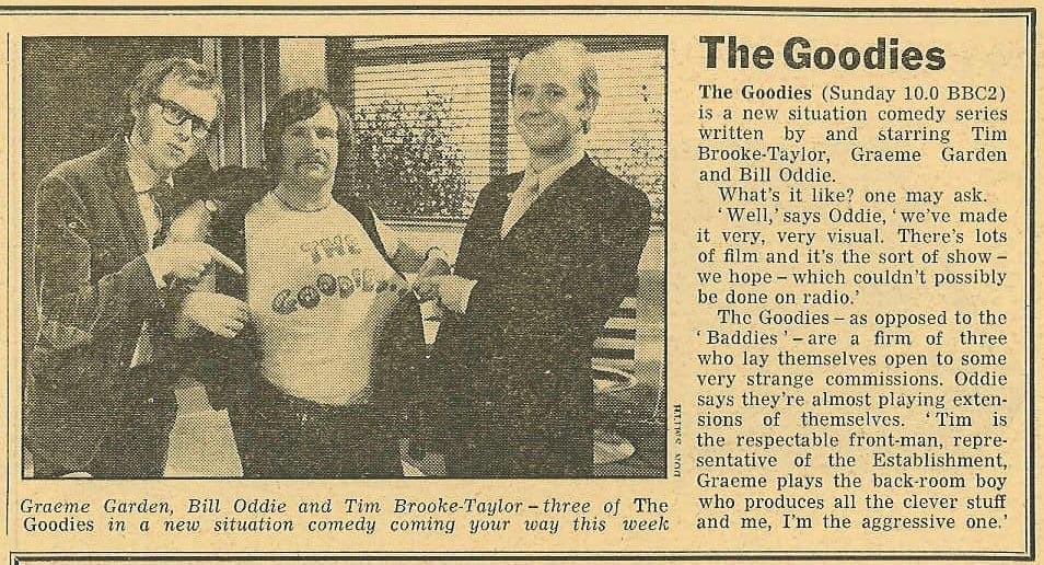 Can you believe #TheGoodies started 51 years ago!!  They were my favourite show as a kid - lots of laughs and memories.
Thank you so very much <a href="/BillOddie/">Bill Oddie Official</a> <a href="/GraemeGarden1/">Graeme Garden</a> and Tim Brooke-Taylor (😢)
#goodies #classictv #bbc #memories #abc