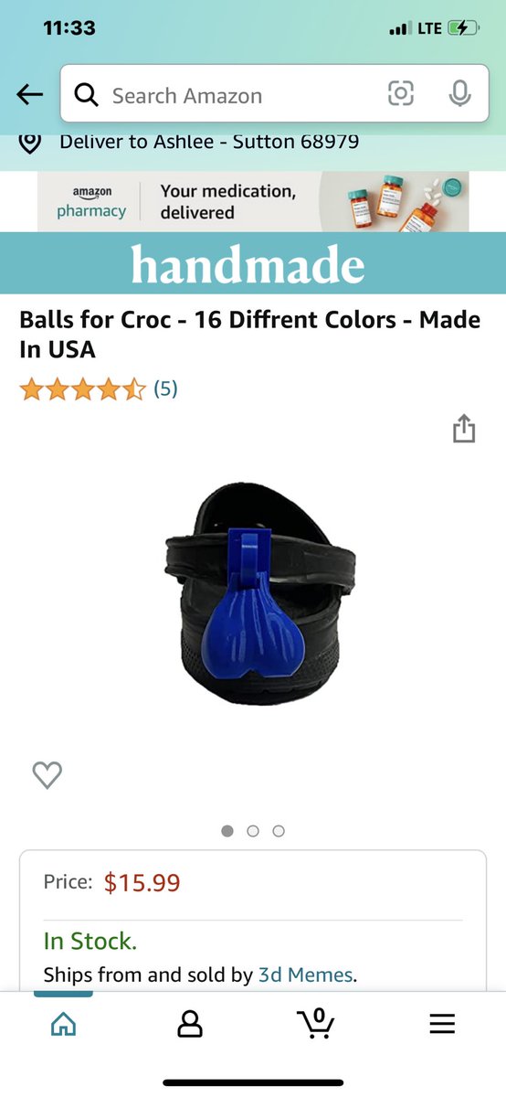 Ashlee57_'s tweet photo. @GitRDoneLarry Well that seems half normal to me. 😂This... however... belongs in that category. #CrocBalls https://t.co/IbYMZ1BXkD
