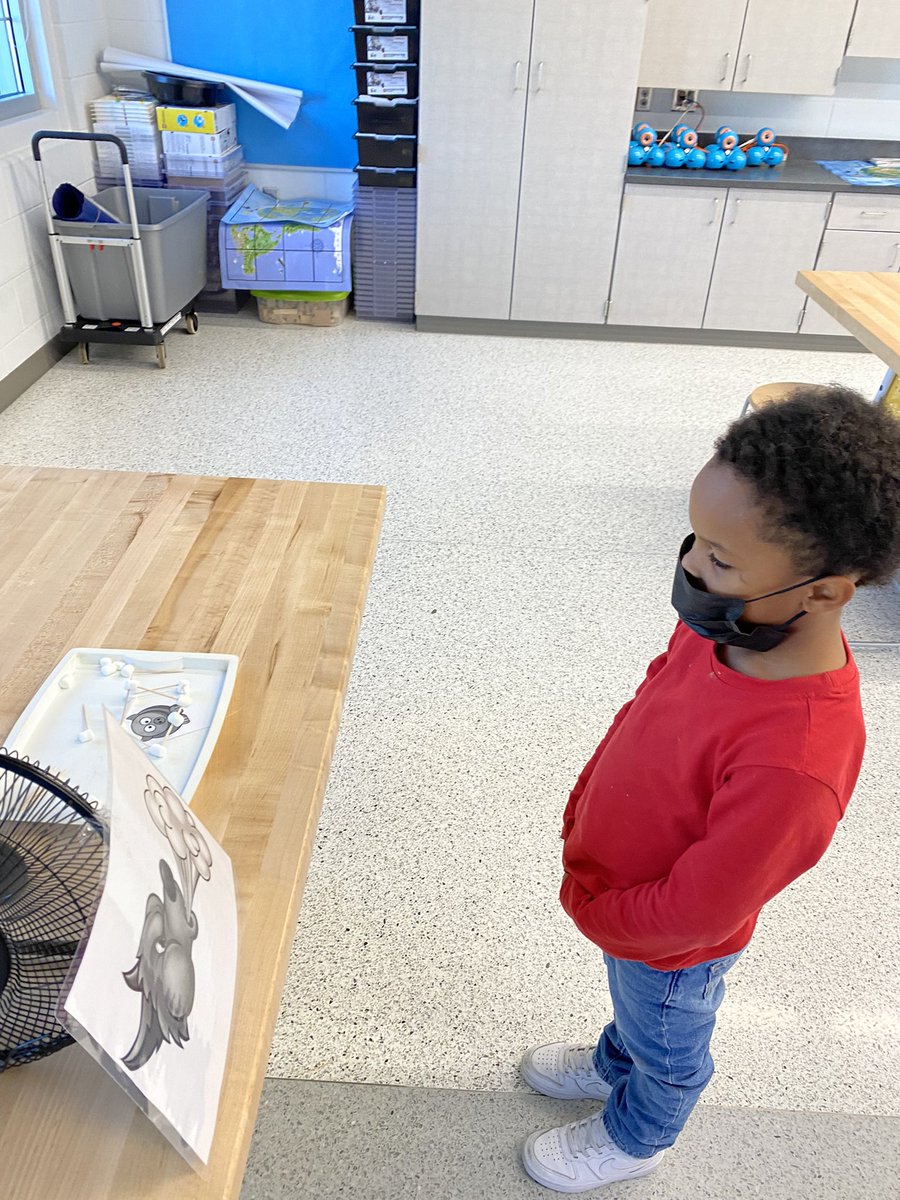 kcollazo's tweet photo. The Big Bad Wolf was no match for Ms. Robinson’s kinder engineers! They used the Design Process to build strong houses to protect their little pig! 🐷🐺#EngineerEarly #STEM @WagnerTonya @MCSDigital https://t.co/W9LAtPL3iu