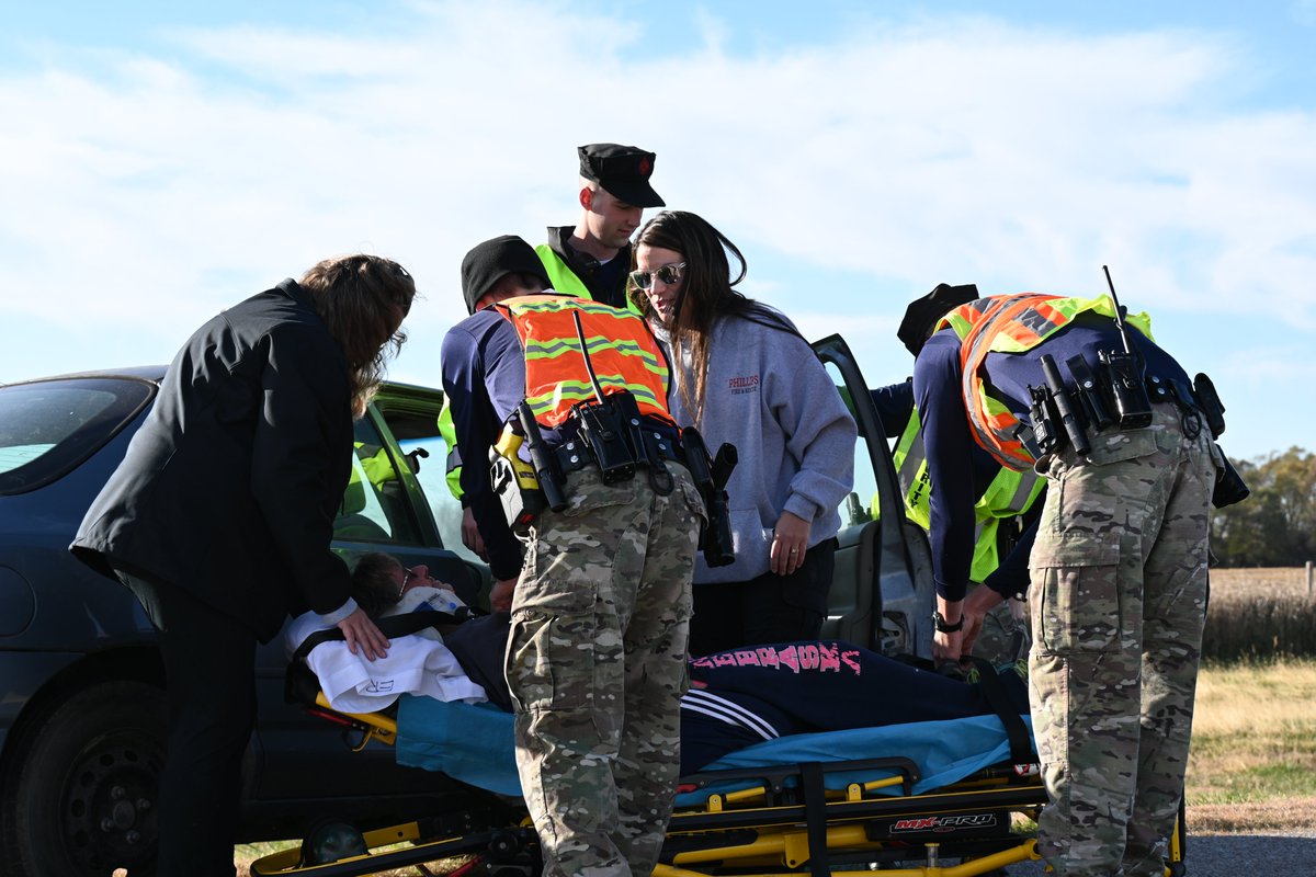 NEStatePatrol's tweet photo. Here are some more images from today's crash response scenarios for #NSPCamp65. 

Thank you very much to our actors (who are mostly EMTs themselves) and the fire departments of Grand Island, Kearney, Cairo, and Phillips, as well as Kramer's Towing for their assistance today! https://t.co/loRR3rTHxY