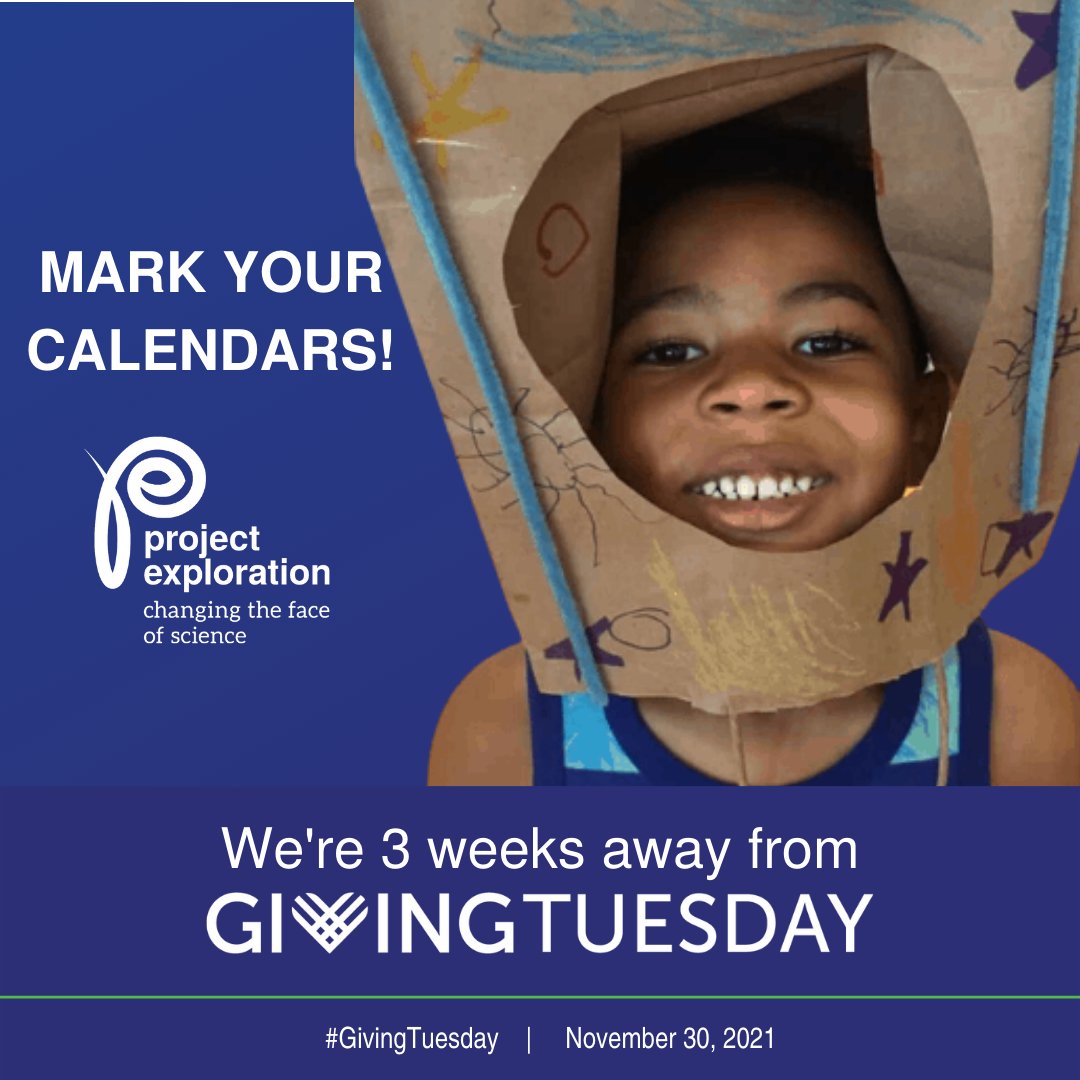 ProjExplore's tweet image. #GIvingTuesday is November 30. Help PE raise the 'STEMperature' in every home by helping us reach a goal of $10,000 to remove barriers / increase access to high-quality STEM education  to more students! #changingthefaceofSTEM