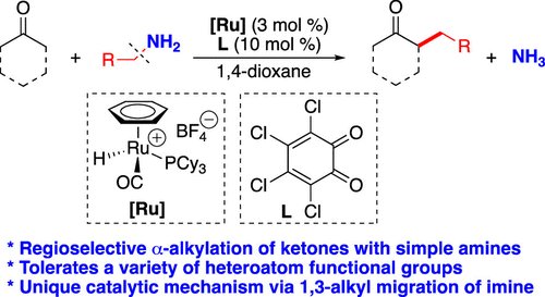 Scope and Mechanism of the Redox-Active 1,2-Benzoquinone Enabled Ruthenium-Catalyzed Deaminative α-Alkylation of Ketones with Amines pubs.acs.org/doi/10.1021/ac…