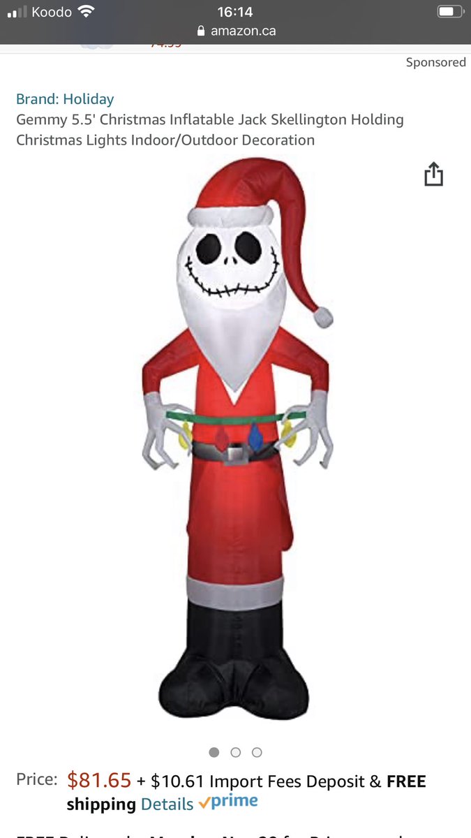 sampsoncat86's tweet photo. @Crackmacs hoping you can help get the word out ☺️. A friend is looking for this Jack Skellington decoration in #yyc. Anyone seen one for purchase? 🙏 https://t.co/mdYSNWbs53