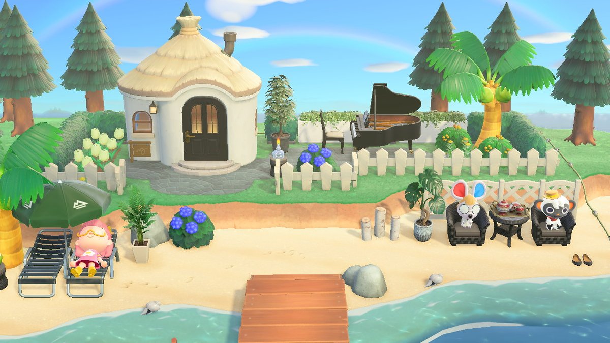 BlueRoseArkelle's tweet photo. Some of the HHP homes/facilities i've decorated so far! Meanwhile my own island/home looks like trash c: #AnimalCrossing #ACNH https://t.co/Das8c2JaxJ