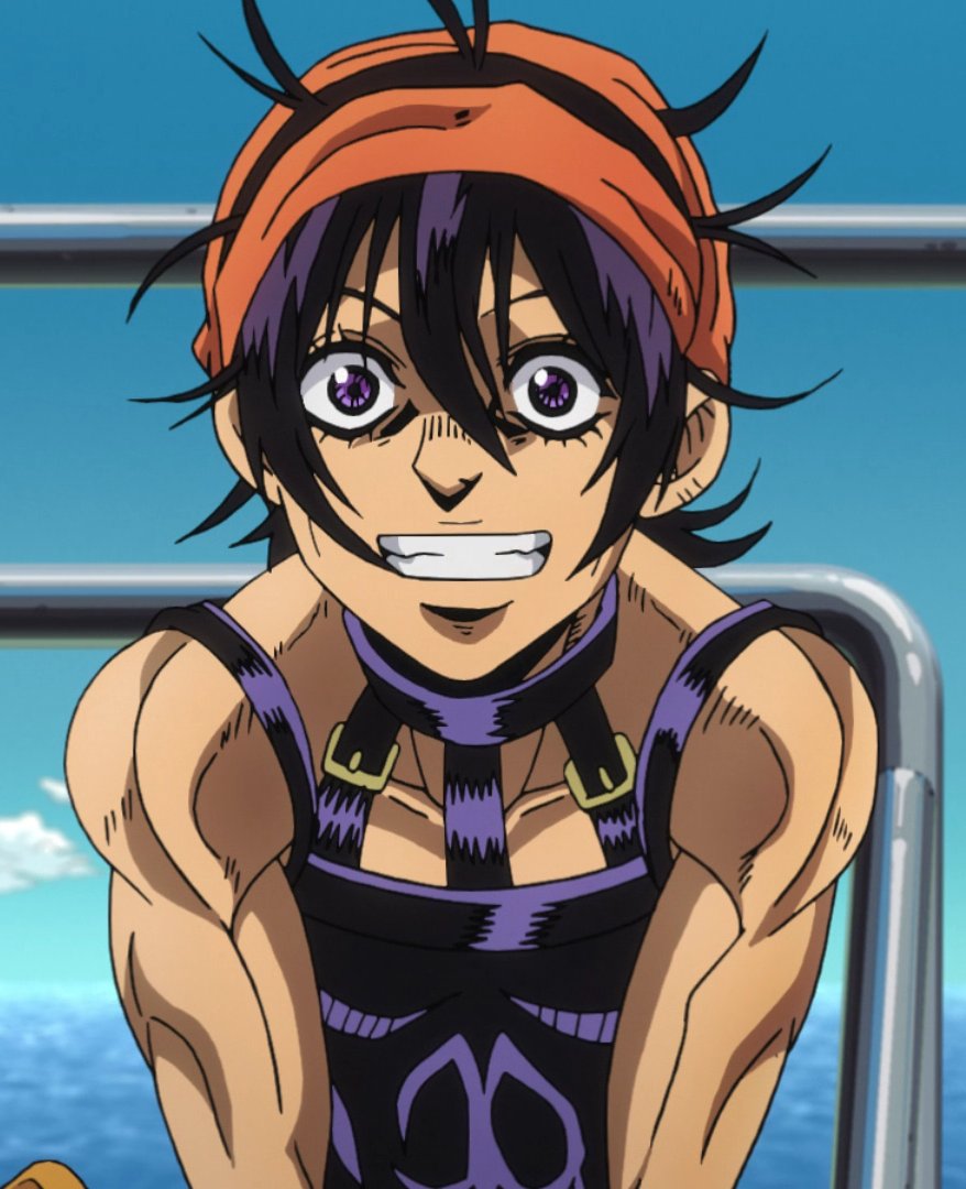 FavIsBigender's tweet photo. Narancia Ghirga from Jojo's Bizarre Adventures is Bigender and uses He/She pronouns! https://t.co/UpsidMsaqb