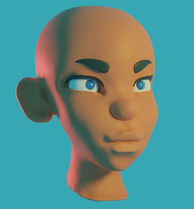 alexduality0's tweet photo. Here is a close up of the head, not bad for the first time if I say so myself 😅

#b3d #blenderart #blendedlearning https://t.co/zI47dVTg03