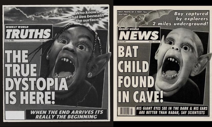 Freitas33__'s tweet photo. the inspiration behind the #Dystopia cover ๐
โBoy captured by explorers 2 miles underground!โ
โWho knows what lies beneath the surface?โ
#UndergroundCivilization #Hint #Clue #TravisScott #astroworldfest https://t.co/jI7LILZzCP