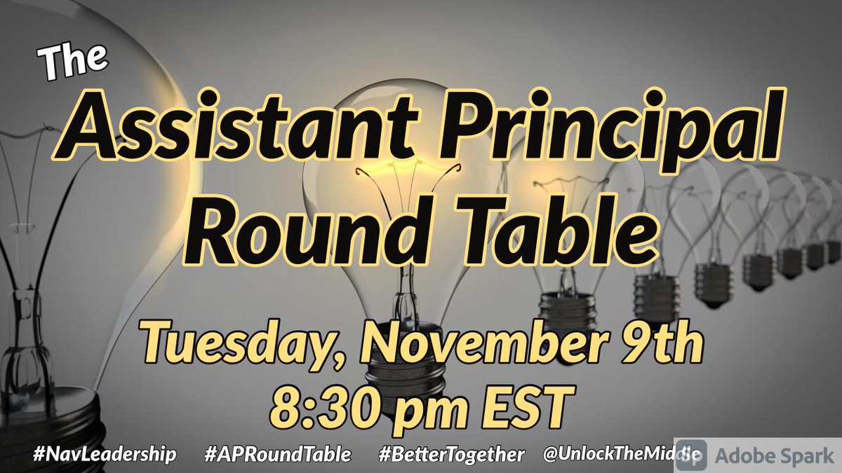 MPA_GOJAGUARS's tweet photo. Join @APMikeLavelle, @ryancscott1981 @AJBianco w/Guests @Diamontech & @tikaee - for the AP Round Table. We are Live TONIGHT at 8:30 pm EST!
Q: How do we support our staff and protect ourselves from Burnout?
Plz Share
@PrincipalKafele @DrSpikeCook
@ParkerPrincipal @ShekaHouston https://t.co/BDljxfuNPQ