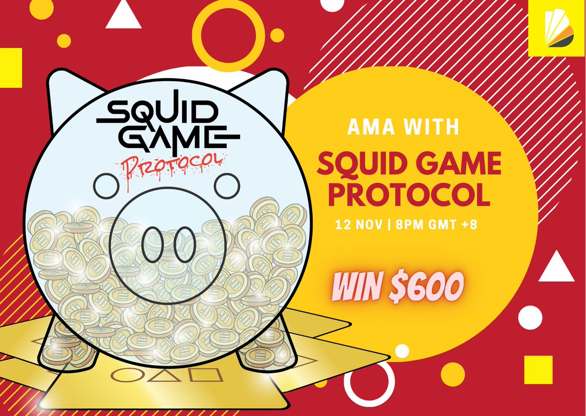 Blockcastcc's tweet photo. .@Blockcastcc will host AMA with #SQUIDGAMEPROTOCOL on 12 Nov at 8 pm GMT+8. 

- Get ready your questions
- 10 Live/ 10 FB 
- $600 total to be won

- Pls show appreciation by FOLLOWING our supporters:
@SquidGamePRO
@jennyzheng719
@anndylian

Join us at https://t.co/SdXg2TrMPq https://t.co/xdpvBCrWBQ