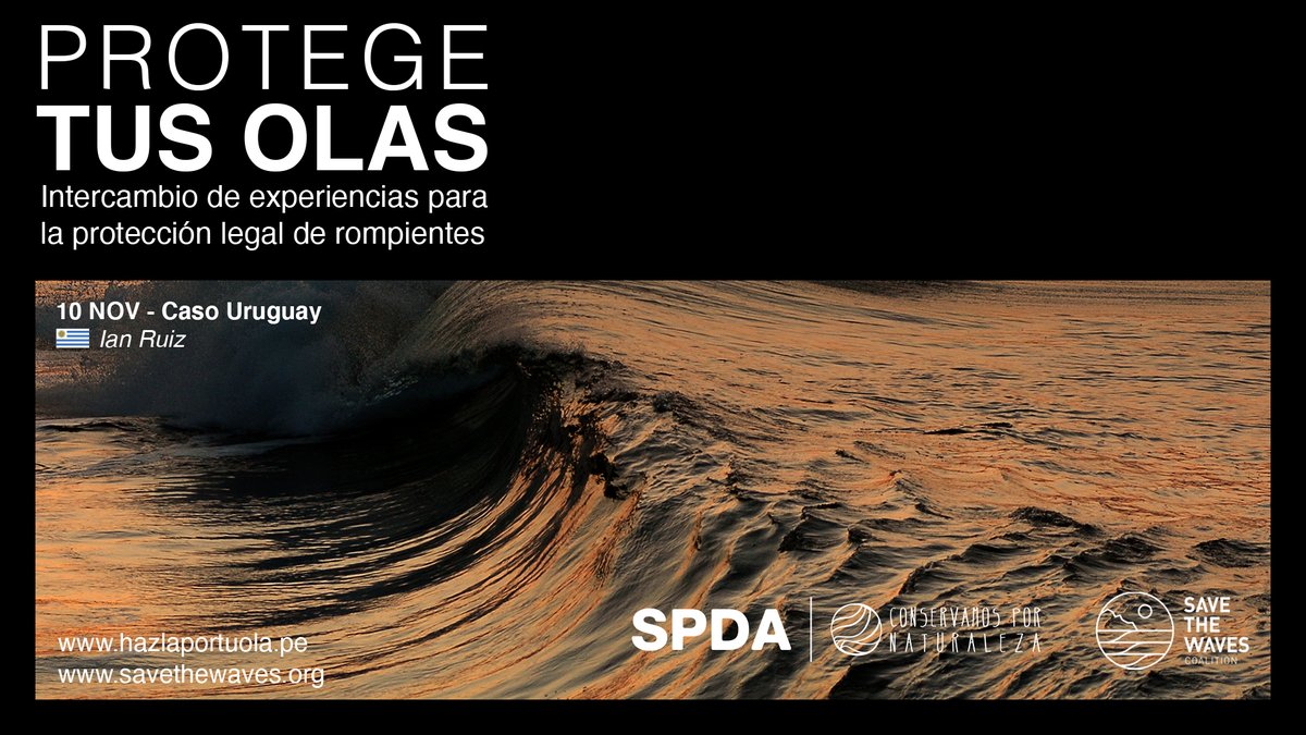 Conservamos's tweet photo. Únete a #ProtegeTusOlas, un encuentro para dialogar sobre la protección legal de olas en Latinoamérica. En esta ocasión conversaremos con el consultor ambiental Ian Ruiz sobre la protección de rompientes en Uruguay. 🏄🌊
📅 Miércoles 10 a la 1:00 p.m.
➡️ https://t.co/366s9ZUl1Z https://t.co/jP3I7yQcPK