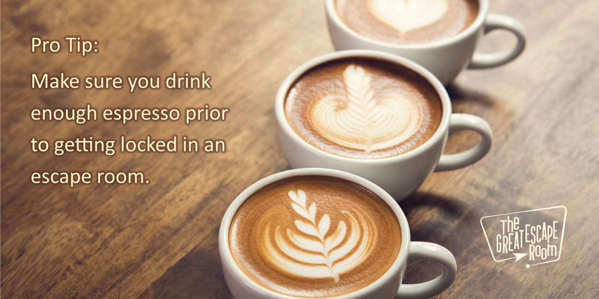 tgerpf's tweet photo. Bean juice make you go fast! #tgerpf #escaperoom #espresso https://t.co/LDeWFAD43F