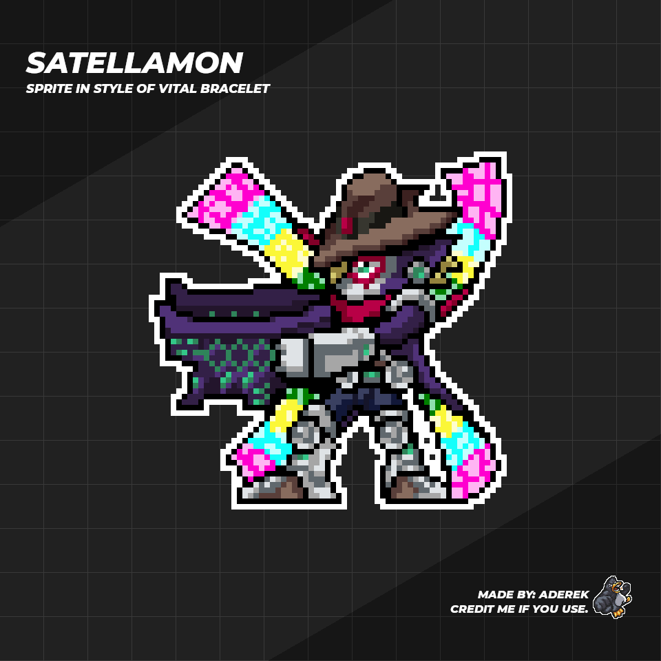 AderekArt's tweet photo. #Satellamon a #appmon with the ability to access GPS satellites.

#digimonuniverse #digimon #DigimonGhostGame #pixelart #fanart #fangame #sateramon https://t.co/H6DgjdH05S