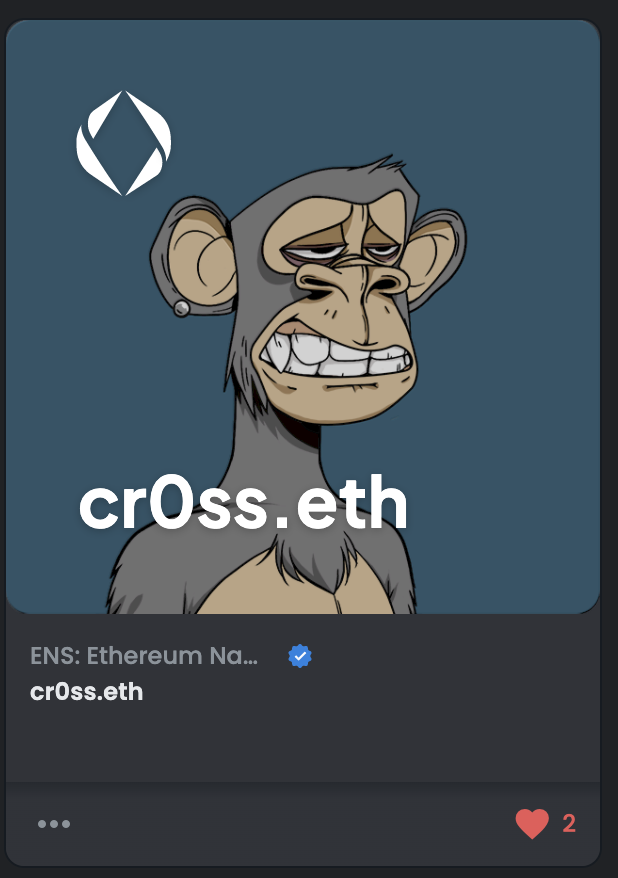 CrossInvests's tweet photo. Incase you didn't know, you can set a NFT to your ENS name to be your avatar. Your ENS on opensea will update with the NFT and other websites (like uniswap) will use the NFT you set to your ENS as your pfp.

How to do it - https://t.co/YdWjSvNC0R https://t.co/zkgtvUPFPy