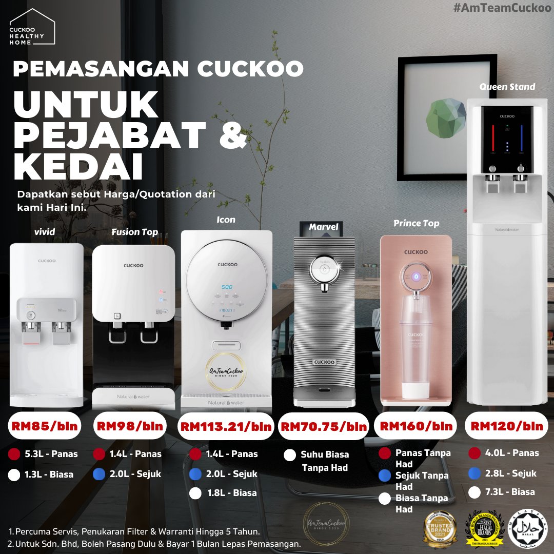 abrahamwang92's tweet photo. Free Installation, Delivery, Service.
Monthly Installment from RM60 per month.

Flexible Rental Payments Plan.

🛒 Order here https://t.co/wwOHdJo9mg

Any Enquiries here https://t.co/tl9ic1bfWF

#cuckoomalaysia #penapisaircuckoo #cuckoosarawak #ejencuckoo https://t.co/Cd1N2moJ2W