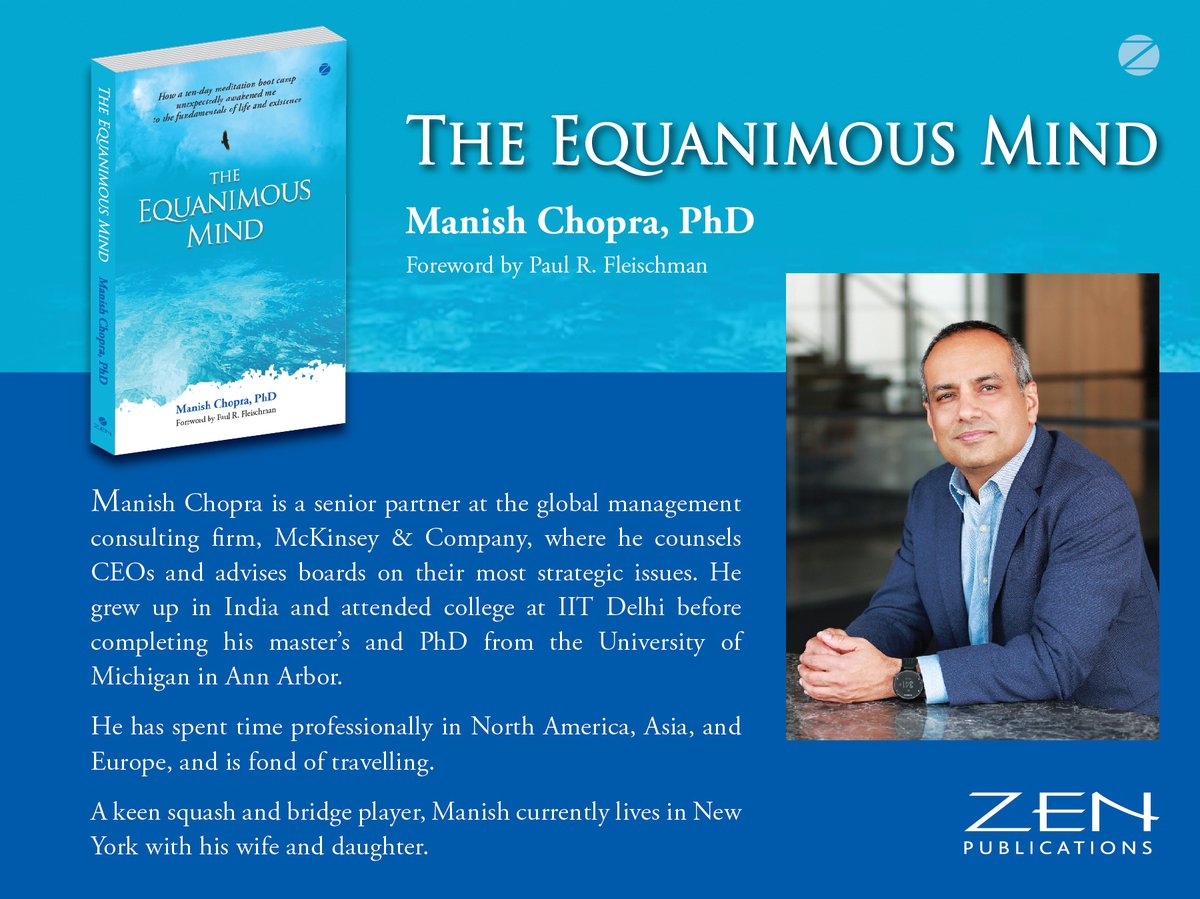 ZPublications's tweet photo. #ManishChopraPhD’s #book #TheEquanimousMind will help you find ways to overcome your fears, achieve a balanced lifestyle, and enjoy inner peace.
#vipassana #meditation #selfreflection #mind #authors https://t.co/ftHYWlcoHS