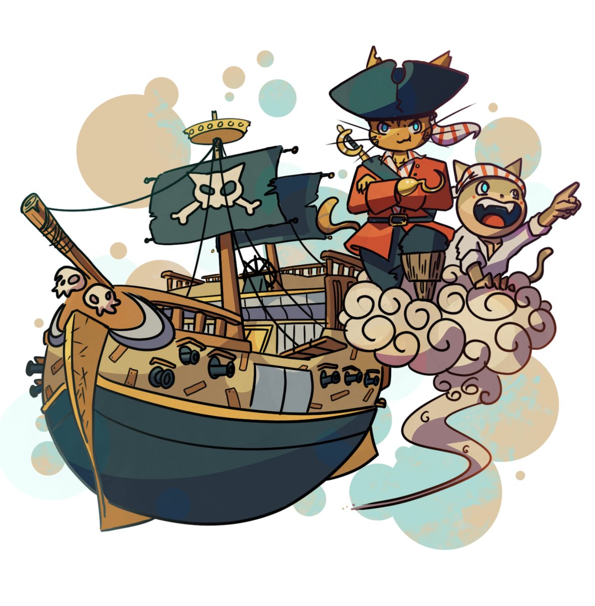 ShiftyCatProd's tweet photo. Cat Beard and his scurvy feline 

-

WHERE’S ME BOOTY

-

Design by @CatBoyMiller 
#artistsontwitter #art #cats #Pirates https://t.co/qFuyVHMkXn