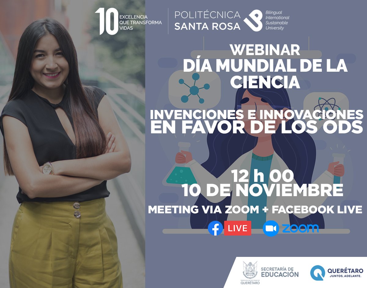 UP_SRJ's tweet photo. #INVITACIÓN 📲💻 Webinar: Invenciones e Innovaciones en favor de los ODS. Día Mundial de la Ciencia 👩‍🔬🧑‍🔬🧪

Miércoles 10 📆, 12 h 00 ⏰

#SOMOSINVESTIGADORES #SOMOSUPSANTAROSA https://t.co/l9rPdD9Yc6
