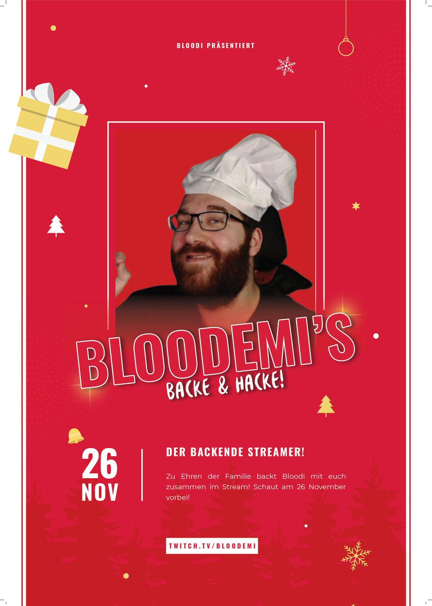 therealBloodemi's tweet photo. Auch hier an meine Twitterfreunde: 26.11.2021, mehr Informationen unter https://t.co/ILFMCTtONB
#backen #twitch #twitchdeutschland #backstream #IRL https://t.co/GwBHbmqKi4