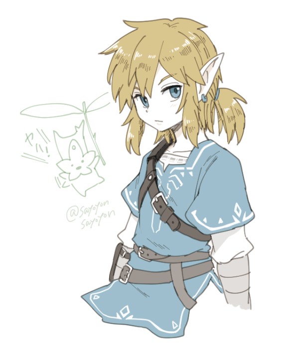 link 1boy pointy ears male focus earrings jewelry blue eyes blonde hair  illustration images