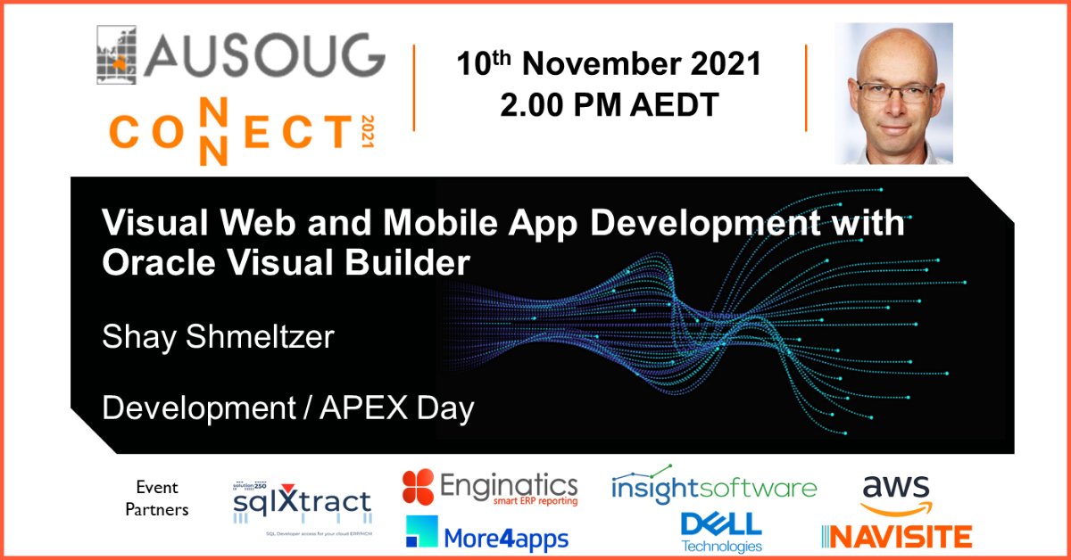 AUSOUG's tweet photo. Join us for a great session by @ShayOracle on #ausougConnect21 #development DAY
Register at https://t.co/it3kuThNsV
#oracle #oracleVisualBuilder https://t.co/klKvznQMLU