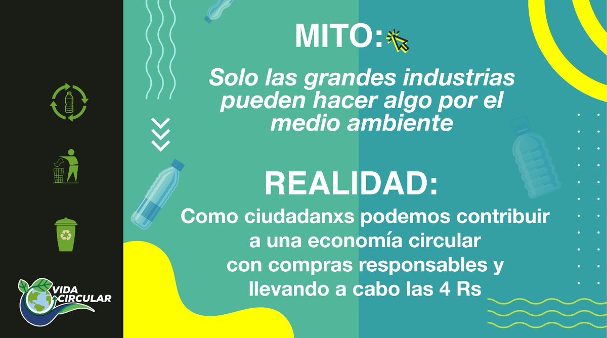 VidacircularMX's tweet photo. Reducir, reciclar, recuperar y reutilizar, serán parte fundamental para lograr un cambio positivo. ✅
#EconomíaCircular
#VidaCircular https://t.co/jYbWq2gD6o
