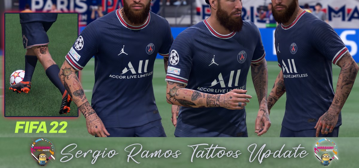 its_MRRahimi's tweet photo. 🔥 Sergio Ramos Full Hand and Legs Tattoos

#FIFA22  TattooPack Update will be out Very Soon 👀💣

#PSG #Ramos #FIFA22 https://t.co/e3u9TmccjV