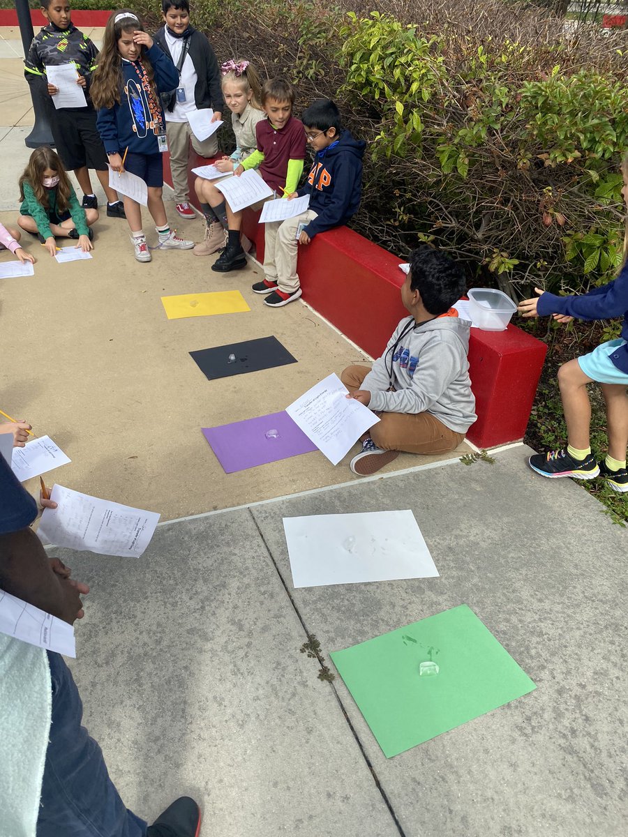 We loved bringing the classroom outside this morning! The only thing missing from our “Transfer of Light Energy” project was a bit more sun. It took a bit longer than expected but was certainly an enriching experience for our kiddos. #vbevibe
