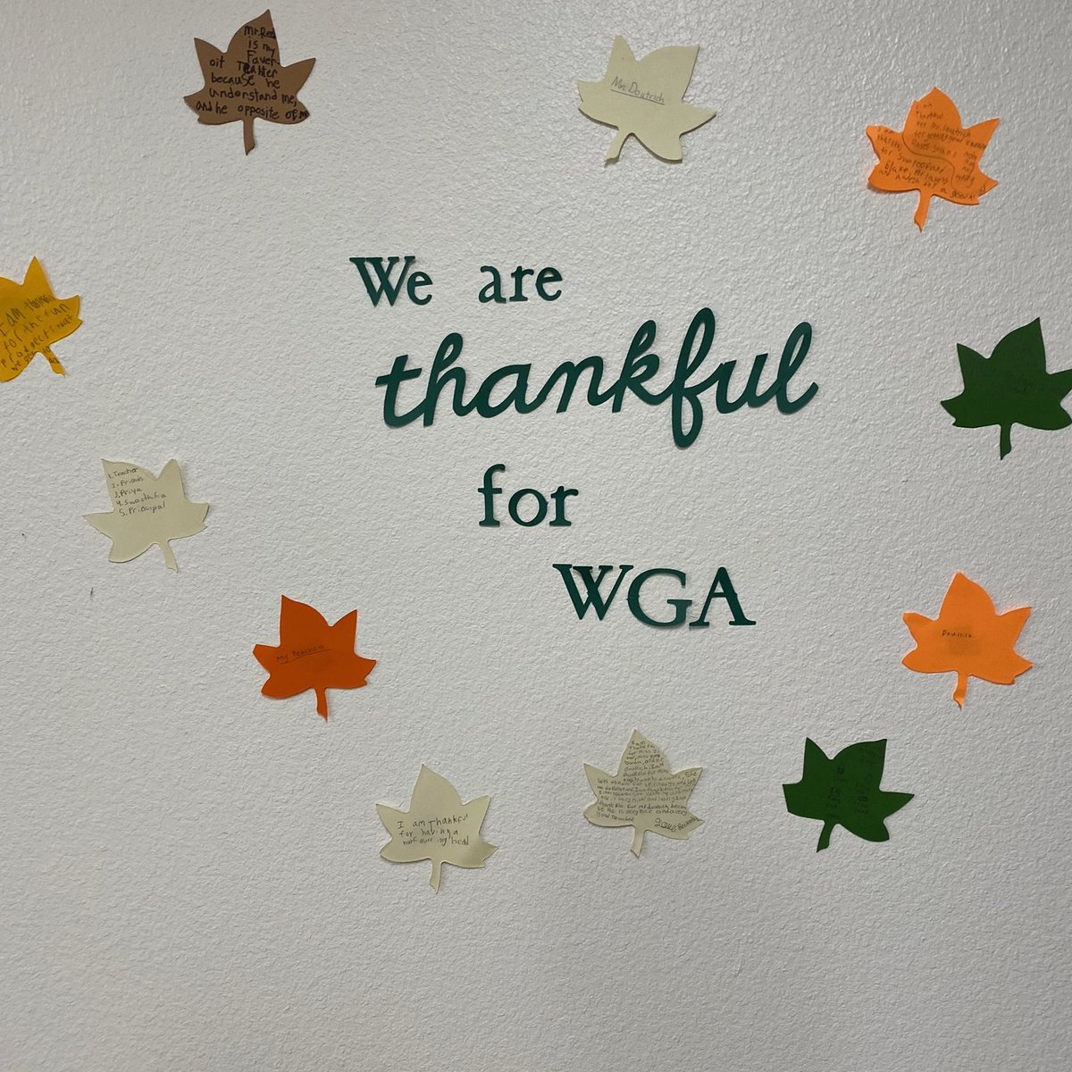 wgapto's tweet photo. We are thankful for WGA!
All students wrote something about WGA that they are thankful for and PTO created a gratitude tree with their answers. We were blown away with the thoughtful responses. Thank you to our wonderful school, teachers, and staff for all that they do! 💙💚 https://t.co/ZdtXDAp4tf