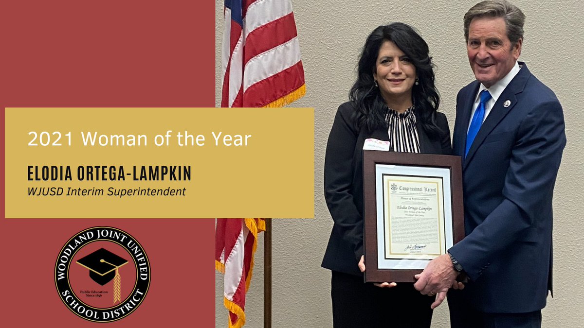 WoodlandSchools's tweet photo. Congratulations to WJUSD Interim Superintendent @ElodiaLampkin on being recognized by @RepGaramendi as a 2021 Woman of the Year for her dedication to improving the lives of everyone in our community. #Leadership #Community #Education #WomanOfTheYear https://t.co/UMKdWPprgc