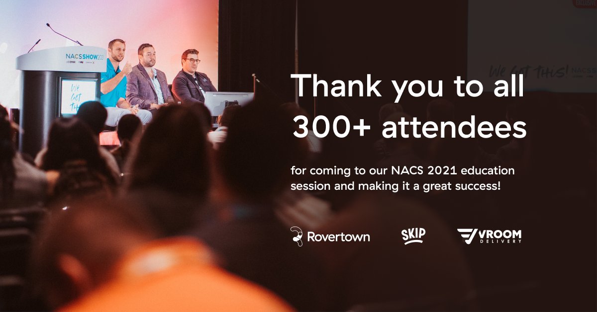 <a href="/Rovertown/">Rovertown</a> is still buzzing after our <a href="/NACSonline/">NACS</a> 2021 education session with <a href="/SkipCheckout/">Skip</a> and <a href="/VroomDelivery/">Vroom Delivery</a> to talk about c-store app platforms! Our session was 2x more popular than the average session with 300+ attendees in a standing room only crowd. Thanks again!