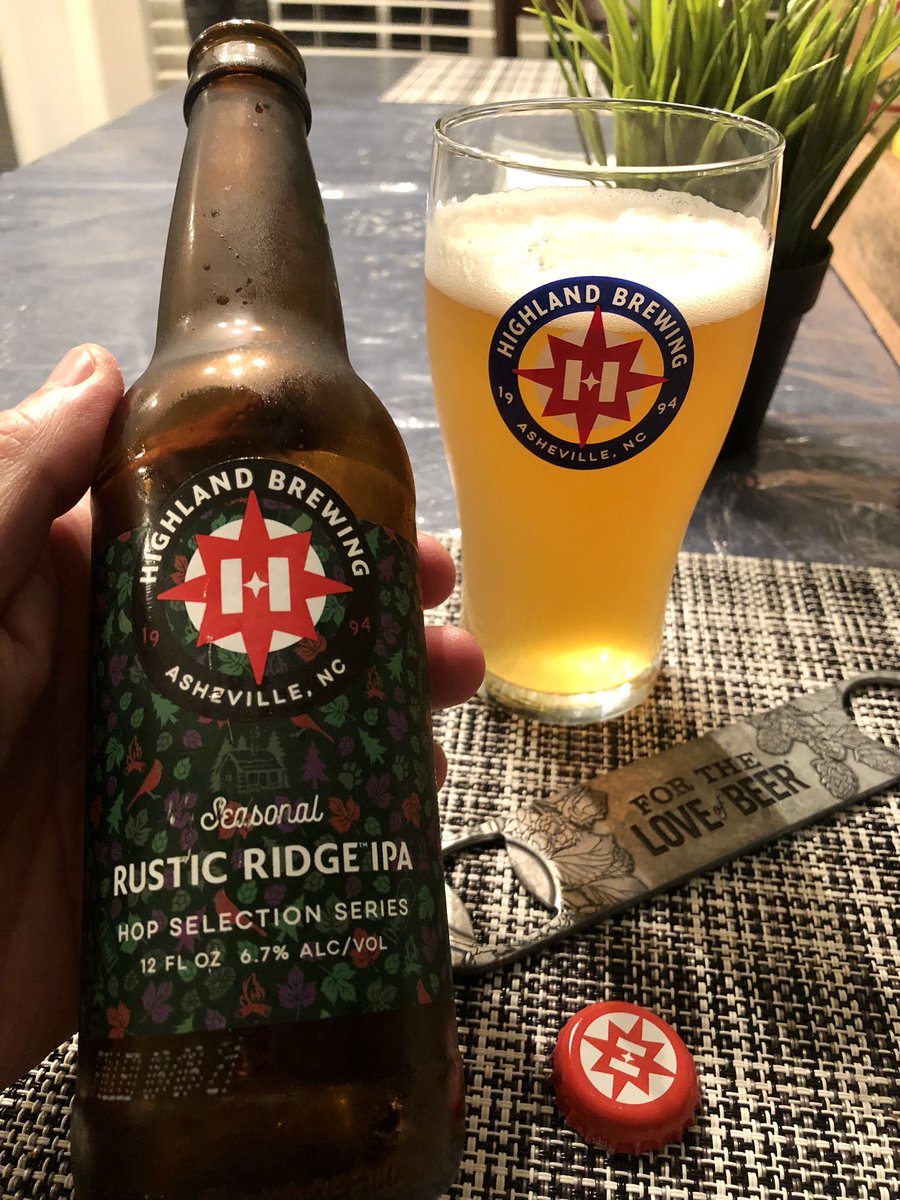 Hey <a href="/badhopper/">Jason Hopper</a>, what’s today? Tuesday? I’m digging this seasonal Rustic Ridge IPA -hop selection series- 6.7% ABV by #Asheville’s <a href="/HighlandBrews/">Highland Brewing Co.</a> 
#craftbeer #ncbeer #clt #NC 
<a href="/beerhunter74/">𝕭𝖊𝖊𝖗𝕳𝖚𝖓𝖙𝖎𝖓𝖌𝕾𝖙𝖔𝖗𝖒𝖙𝖗𝖔𝖔𝖕𝖊𝖗🍻</a> <a href="/RealBMaxwell/">Brian Maxwell 🍻😎</a>