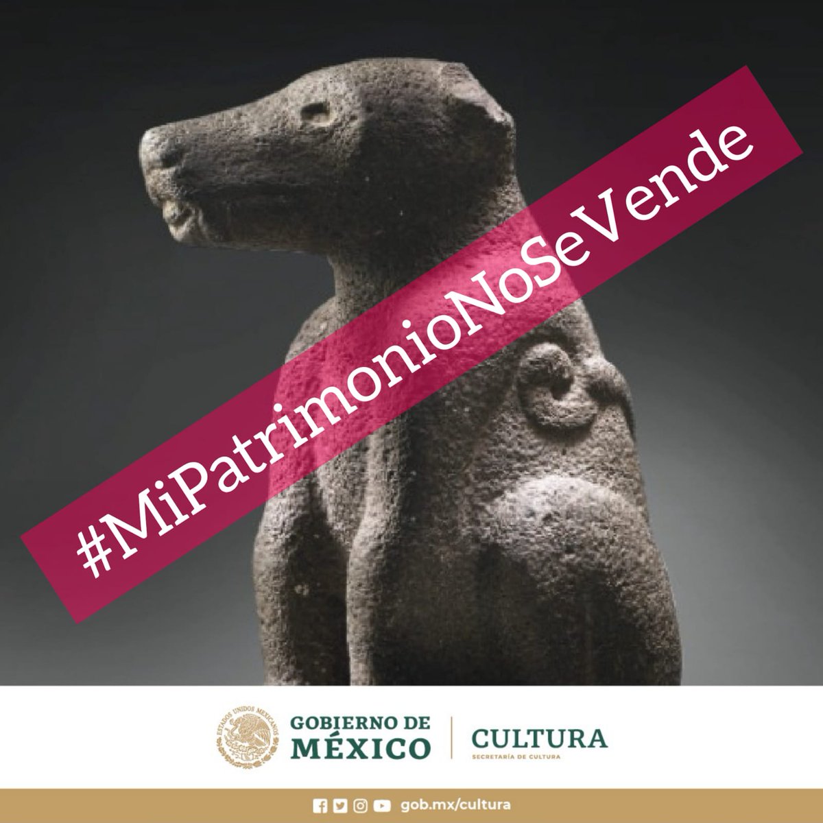 cultura_mx's tweet photo. La Secretaría de Cultura del Gobierno de México y sus instituciones hacen un llamado a la casa @ChristiesInc para detener la subasta programada para el 10 de noviembre. #MiPatrimonioNoSeVende https://t.co/5VxWydfbmr