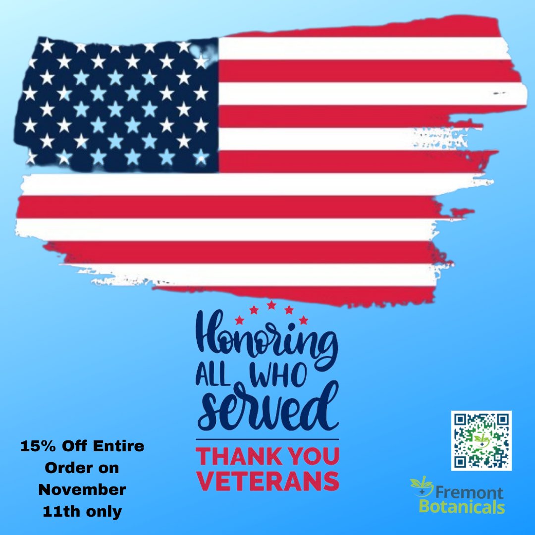 FremontCBD's tweet photo. In Honor of all Veterans who have served. Thank you.
#fremontbotanicals #fremontsmallbusiness #cbdbetter #cbdwellness #cbg #cbc #wellness #cbdforanxiety #cbdforpain #cbdforsleep #bloomfarms #cbdmd #cvscience #extractlabs #anandaprofessional #love #sleep #happy https://t.co/yNqLzSSsA7