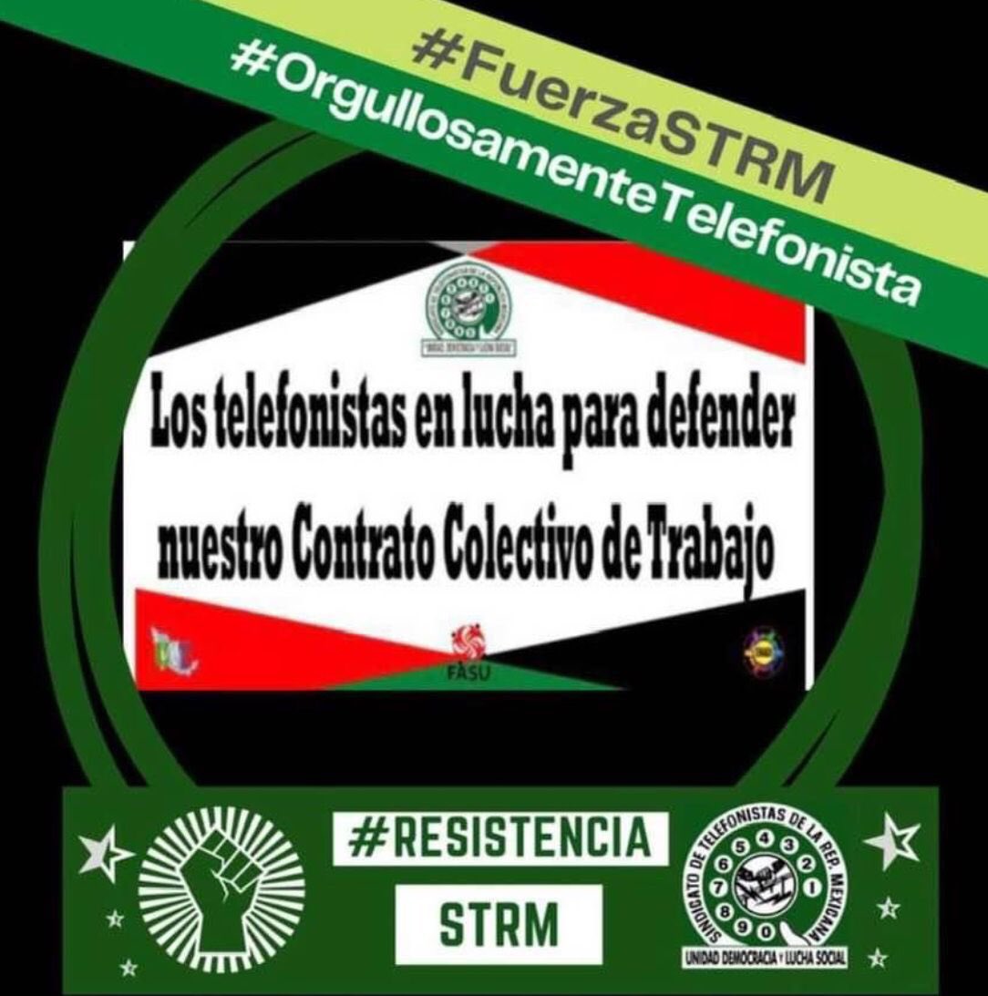 Covaltaly's tweet photo. @IFT_MX por una reforma justa de telecomunicaciones, basta de beneficiar a la competencia… @lopezobrador_  @LuisaAlcalde … #FuerzaSTRM #EnDefensaDelCCT #FortalezaSindicalSTRM #telefonistas #OrgullosamenteTelefonista #STRM https://t.co/NVQHtjvoEE