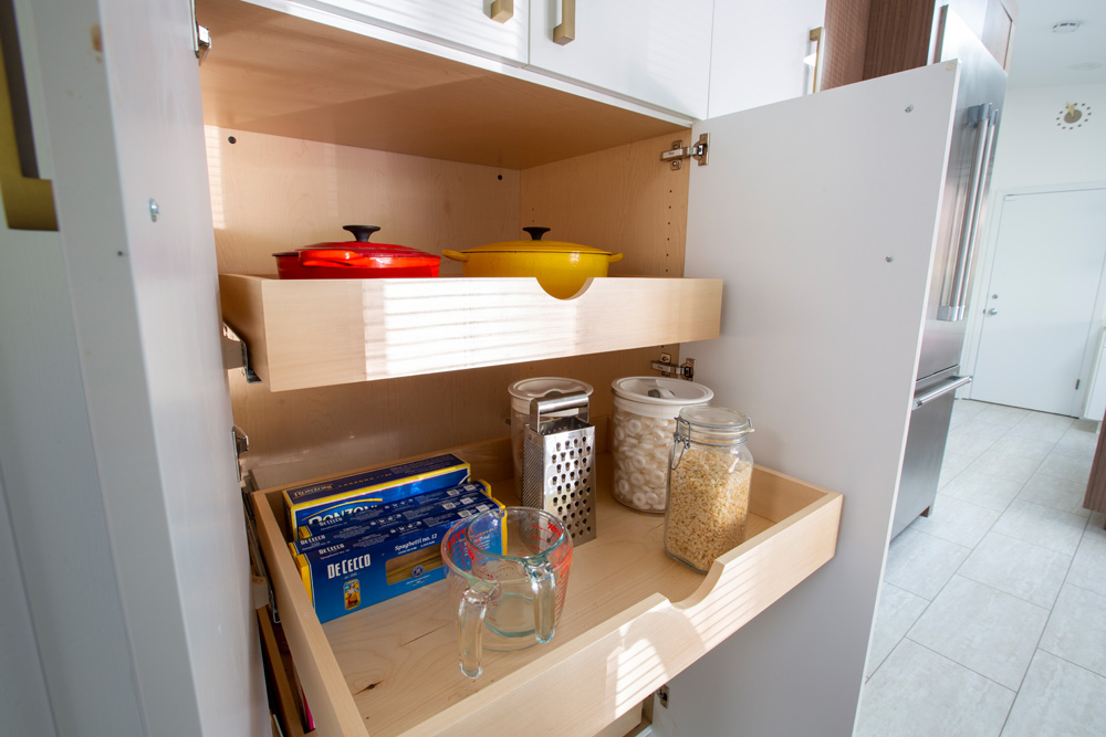 Mod style and loads of storage... this fab midcentury-inspired Kitchen Designs by Debra project in West Orange brings it ALL!  

We love the <a href="/Thermador/">Thermador</a> appliances and the Nelson saucer pendant over the breakfast table. What's your favorite detail? 
#dainspired